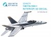 Quinta Studio QD48278 F/A-18А++ 3D-Printed & coloured Interior on decal paper (HobbyBoss) 1/48