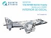 Quinta Studio QD32193 AV-8B Harrier II early 3D-Printed & coloured Interior on decal paper (Trumpeter) 1/32