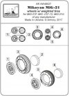 Armory Models AW48027 Mikoyan MiG-21 Fishbed wheels w/ weighted tires, early 1/48