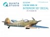Quinta Studio QD32046 Bf 109G-10 3D-Printed & coloured Interior on decal paper (for Trumpeter kit) 1/32