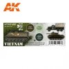 AK Interactive AK11659 VIETNAM CAMOUFLAGE COLORS FOR JUNGLE COLORS 3x17 ml