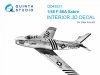 Quinta Studio QD48531 F-86A Sabre 3D-Printed & coloured Interior on decal paper (Clear Prop) 1/48