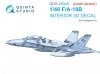 Quinta Studio QDS48345 F/A-18B 3D-Printed & coloured Interior on decal paper (Hasegawa) (Small version) 1/48