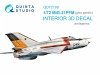 Quinta Studio QD72109 MiG-21PFM Gray panels 3D-Printed & coloured Interior on decal paper (Eduard) 1/72