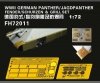 FlyHawk Model FH72011 German Panther/Jagdpanther Fender/Schürzen & Grill Set 1/72