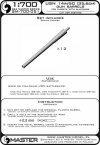 Master SM-700-051 USN 14in/50 (35,6 cm) gun barrels - for turrets with blastbags (12pcs) - New Mexico (BB-40) and Tennessee (BB-43) classes 1:700
