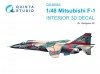 Quinta Studio QD48064 Mitsubishi F-1 3D-Printed & coloured Interior on decal paper (Hasegawa) 1/48