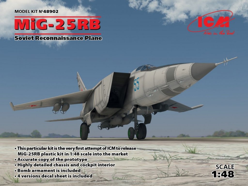 Maquette ICM 1/48 – Avion MIG-25 BM Soviétique, Neuf