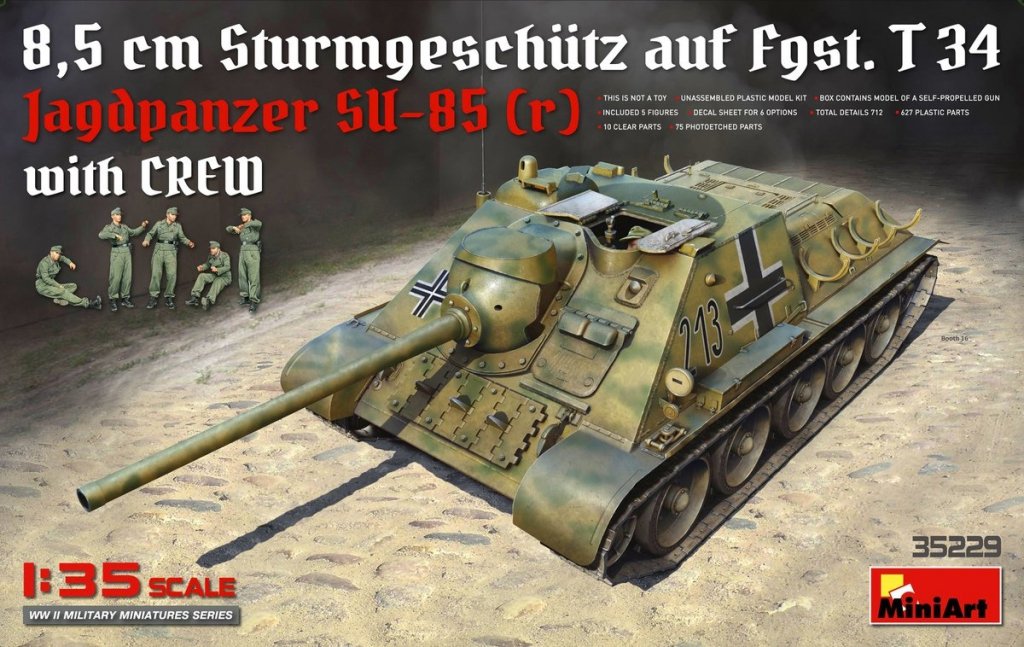 Jagdpanzer SU-85 (r) w/Crew - 1:35e - MiniArt - 35229