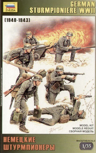 Zvezda 3613 – German Sturmpioniere WWII – Modellino In Plastica Scala 1/35 – Kit Di Montaggio Per Collezionisti – Multicolore, ZS3613