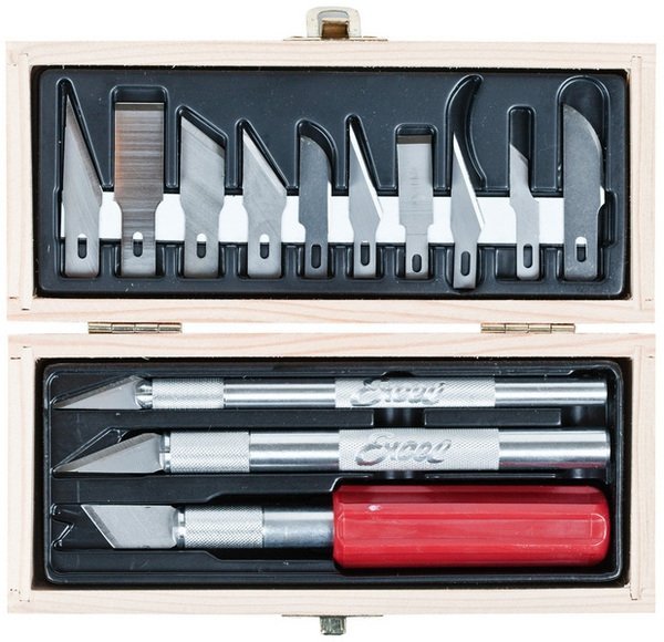 Excel Hobby Tools 44282 Hobby Knife Set Wooden Box Nożyki i piłki