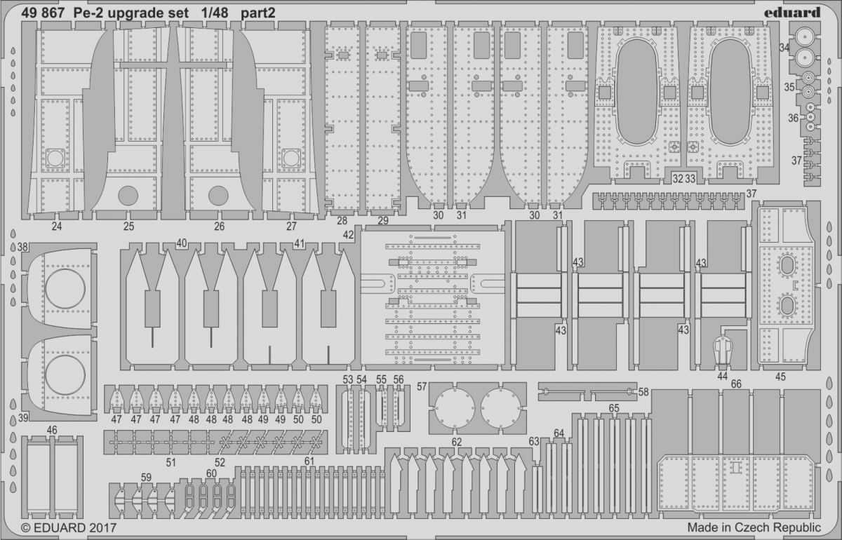 Eduard 1/48 Photoetched Pe-2 upgrade set for Eduard - 49867 Eduard 1/48 Photoetched Pe-2 upgrade set for Eduard - 49867