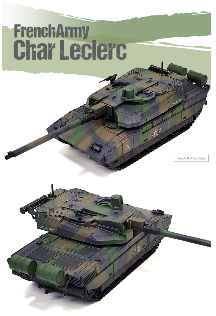 72 AS French Leclerc main battle tank model (painted in three