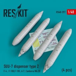 RESKIT RS48-0297 SUU-7 DISPENSERS TYPE 2 (4 PCS) 1/48 