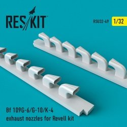 RESKIT RSU32-0049 BF-109 (G-6,G-10,K-4) EXHAUST NOZZLES FOR REVELL KIT 1/32 