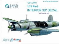 Quinta Studio QD72001 Pe-2 3D-Printed & coloured Interior on decal paper (for 7283 Zvezda kit) 1/72