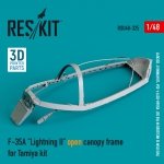 RESKIT RSU48-0325 F-35A LIGHTNING II OPEN CANOPY FRAME FOR TAMIYA KIT (3D PRINTED) 1/48