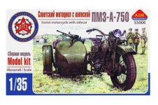AIM Fan Modell 35006 PMZ-A-750 Soviet motorcycle with sidecar 1/35