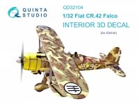 Quinta Studio QD32104 Fiat CR.42 3D-Printed & coloured Interior on decal paper (ICM) 1/32