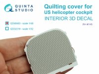 Quinta Studio QD48463 Quilting cover for US helicopter cockpit. 3D-Printed coloured Interior on decal paper (All kits) 1/48