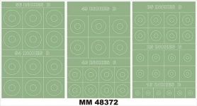 Montex MM48372 RAF ROUNDELS TYPE B 56,54,49,40,35,25,15 Inches 1/48