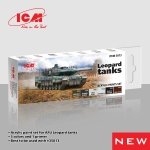 ICM 3073 Acrylic paints set for AFU Leopard tanks 12 ml х 6