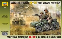 Zvezda 3639 Soviet Motorcycle M-72 with sidecar and crew (1:35)