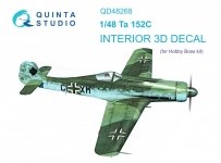 Quinta Studio QD48268 Ta 152C 3D-Printed & coloured Interior on decal paper (Hobby Boss) 1/48