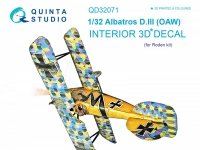 Quinta Studio QD32071 Albatros D.III OAW 3D-Printed & coloured Interior on decal paper (for Roden kit) 1/32