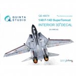 Quinta Studio QD48074 F-14D 3D-Printed & coloured Interior on decal paper (for AMK kit) 1/48