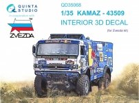 Quinta Studio QD35068 KAMAZ-43509 3D-Printed & coloured Interior on decal paper (Zvezda) 1/35