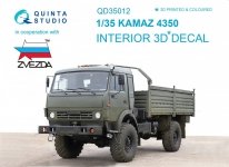 Quinta Studio QD35012 KAMAZ 4350 Mustang Family 3D-Printed & coloured Interior on decal paper (for Zvezda kits) 1/35