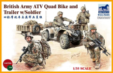 Bronco CB35207 British Army ATV Quad Bike & Trailer w/ Figures w/ Foot Bridge 1/35