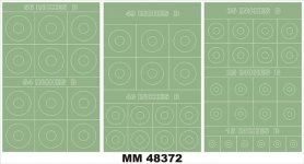 Montex MM48372 RAF ROUNDELS TYPE B 56,54,49,40,35,25,15 Inches 1/48