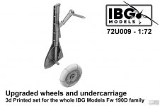 IBG 72U009 Upgraded Wheels and Undercarriage for Fw 190D (3d printed set) 1/72