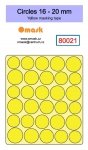 Omask 80021 Circles 16 - 20 mm (yellow masking tape)