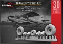RESArm 48-03060 AN-2 - Wheels under load (3D resin printing) 1/48