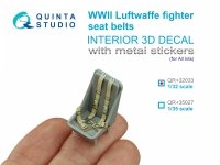 Quinta Studio QR+32033 WWII Luftwaffe fighter seatbelts (with metal buckles) (All kits) 1/32