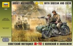 Zvezda 3639 Soviet Motorcycle M-72 with sidecar and crew 1/35