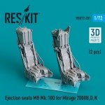 RESKIT RSU72-0281 Ejection seats MB Mk.10Q for Mirage 2000B,D,N (2 pcs) (3D Printed) 1/72