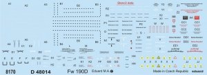 Eduard D48014 Fw 190D stencils 1/48
