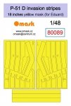 Omask 80089 P-51 D invasion stripes 18 inches - yellow mask (for Eduard) 1/48