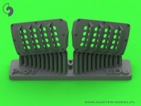 Master AM-48-187 P-51 Mustang - pokrywa wlotu powietrza do gaźnika - typ z żaluzjami dla RAF - wersja A (do modelu Eduard) 1/48