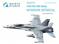 Quinta Studio QD32101 F/A-18C Early 3D-Printed & coloured Interior on decal paper (for Academy kit) 1/32