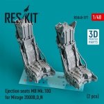 RESKIT RSU48-0377 Ejection seats MB Mk.10Q for Mirage 2000B,D,N (2 pcs) (3D Printed) 1/48