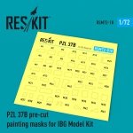 RESKIT RSM72-0010 PZL.37 B I ŁOŚ - POLISH MEDIUM BOMBER PRE-CUT PAINTING MASKS FOR IBG KIT 1/72