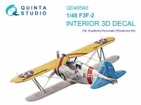 Quinta Studio QD48540 F3F-2 3D-Printed & coloured Interior on decal paper (Academy/Accurate Miniatures) 1/48