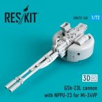 RESKIT RSU72-0165 GSH-23L CANNON WITH NPPU-23 FOR MI-24VP 1/72