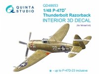Quinta Studio QD48653 P-47D Thunderbolt Razorback 3D-Printed & coloured Interior on decal paper (Miniart) 1/48