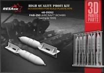 RESArm 48-01052 FAB 250 - AIRCRAFT BOMBS ( 1933 ) (3D resin printing) 1/48